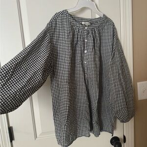Max Studio Monochrome Checkered Top